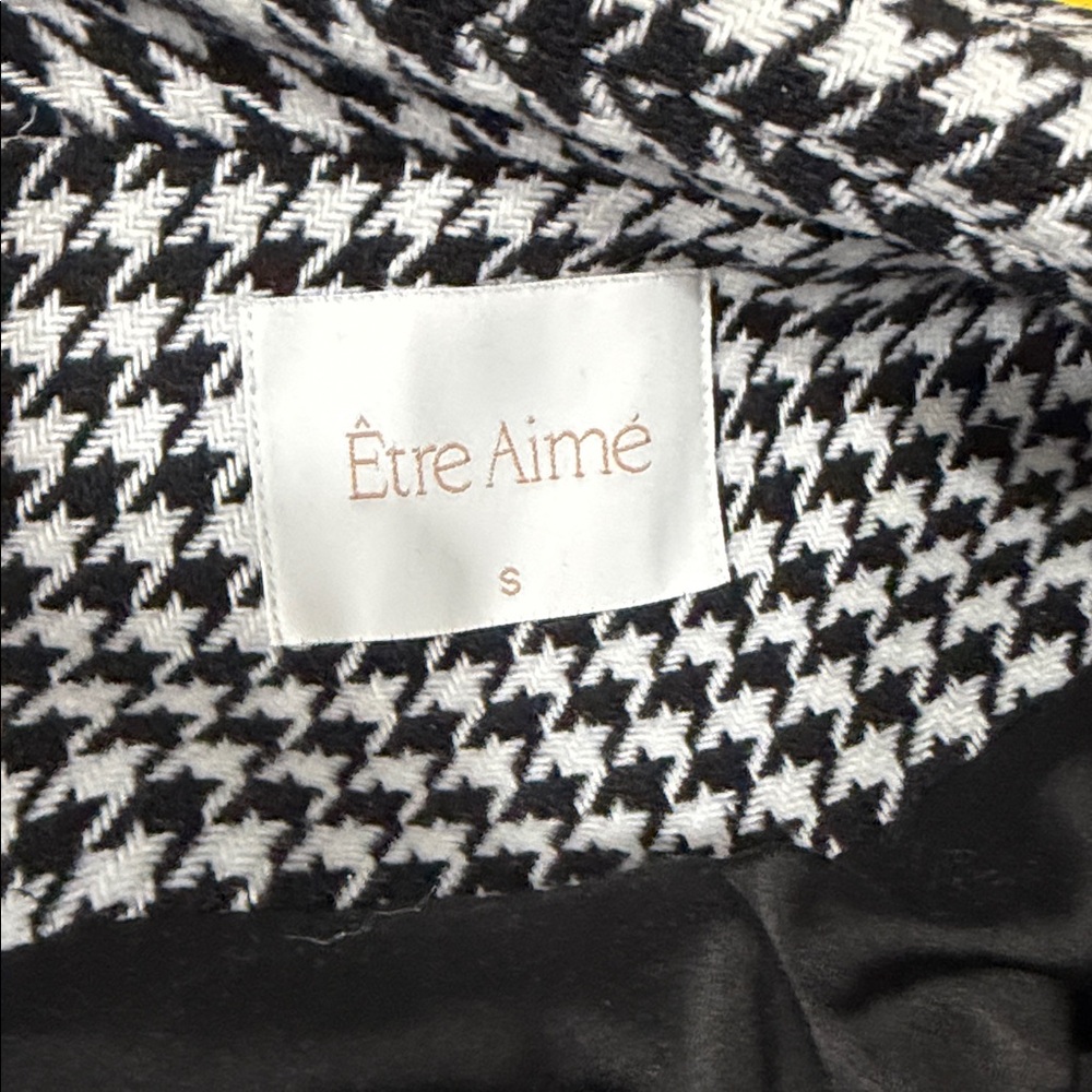 ÊTRE‎ AIMÉ HOUNDSTOOTH THE CITY COAT MSRP $200 EUC Size S - Picture 4 of 5